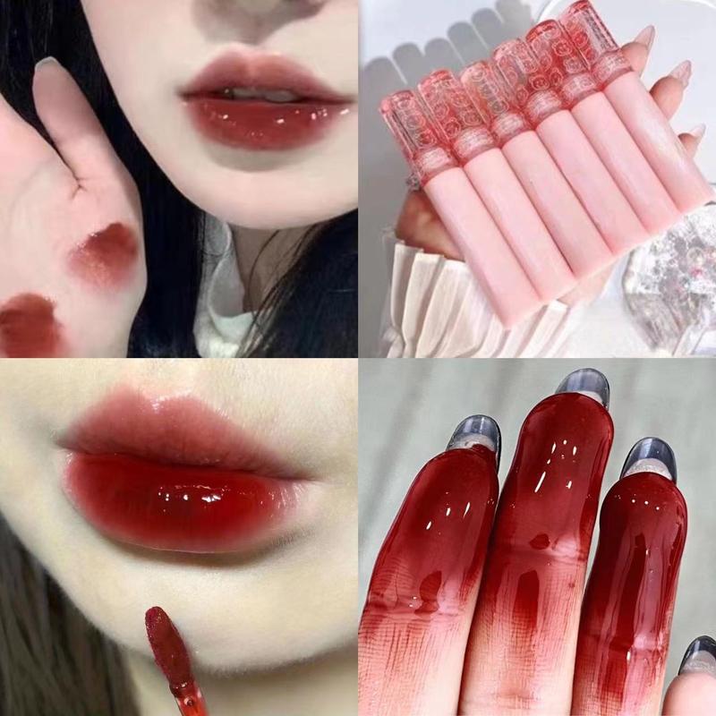 Son Kem 6 Màu Thiết Kế Gấu Hoa Anh Đào Hoạt Hình Kết Cấu Mềm Mại Bóng Dưỡng Ẩm Lâu Trôi Sắc Tố Lớp Hoàn Thiện Lì Hiệu Ứng Lung Linh Tự Nhiên Son Kem Thích Hợp Làm Quà Tặng Cho Nữ Son Môi Trang Điểm Bùn Môi Thanh Toán Khi Nhận Hàng