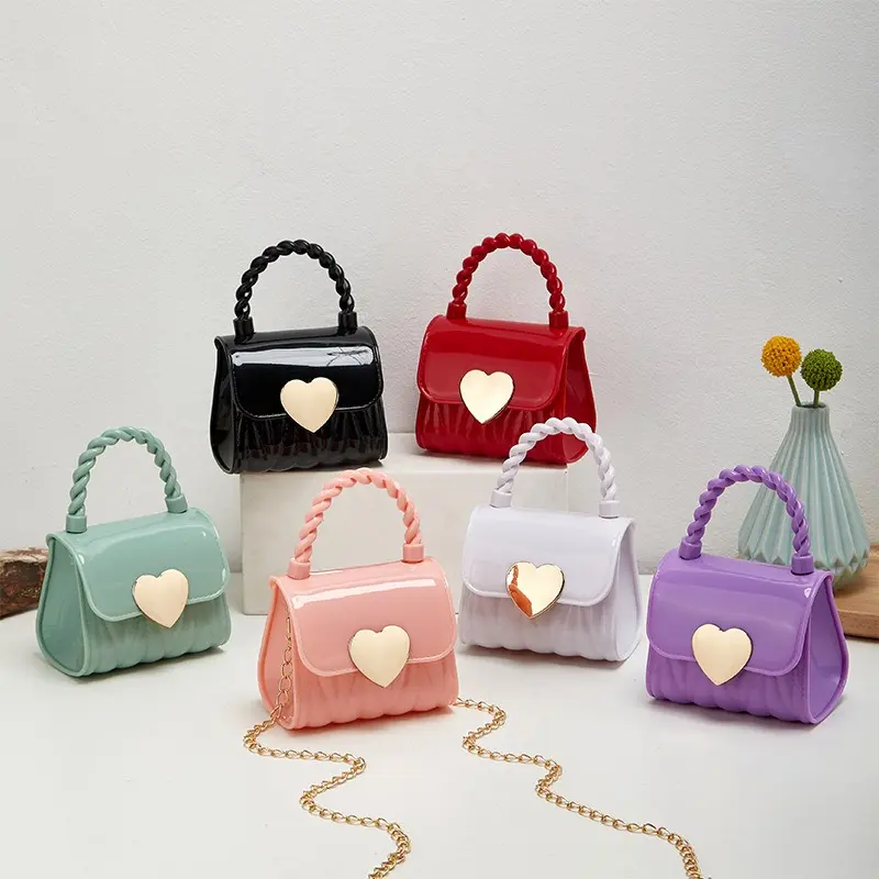 Beg Mini, Bahan Silikon, Beg Gula-gula Berwarna-warni, Saiz Kecil, Sesuai untuk Kanak-kanak, Beg Jeli Cinta, 2024 Bags Wanita