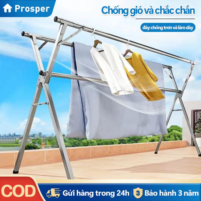 Giá phơi quần áo đặt sàn bằng thép không gỉ, giá phơi quần áo gia dụng dạng ống lồng, gấp giá phơi quần áo trong nhà và ngoài trời