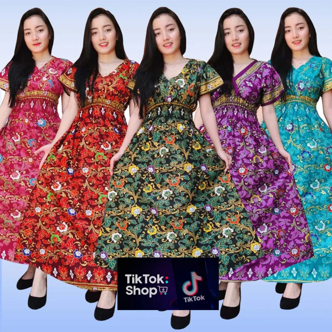 DRESS MOZA V-NECK BUSUI KATUN SUPER DASTER BALI SANTAI