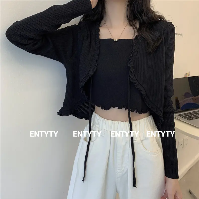 Set 2 áo phong cách Hàn Quốc (Áo dây & Áo khoác) | BigBuy360 - bigbuy360.vn