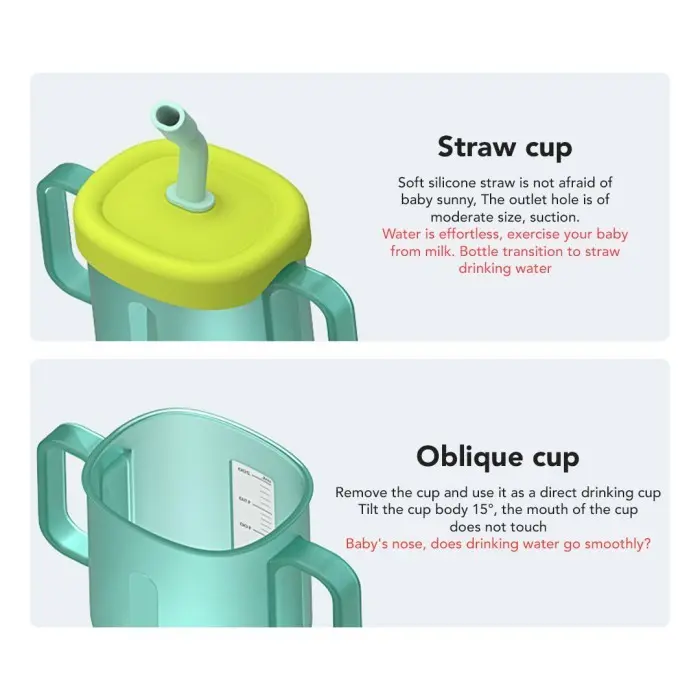 SAKUMINI Curve Straw Cup Cangkir Minum Anak Sedotan Training Cup Doidy 2
