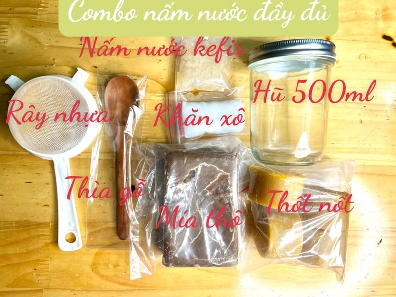  Sét nấm nước kefir đầy đủ 7 món làm nước ngọt có gas kèm hướng dẫn nuôi 