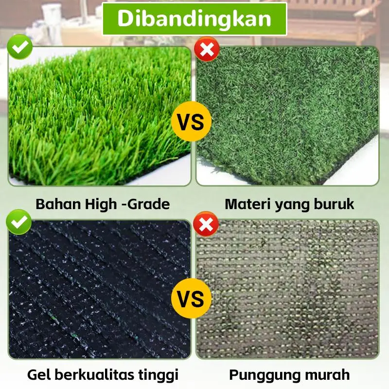 Rumput Sintetis -Sintetis Besar Swiss Tinggi -Tebal 3 cm/2,3 cm Inggris 1x2 M 99,9 % Rumput Primitif Terlihat Hijau rumput palsu lantai 6