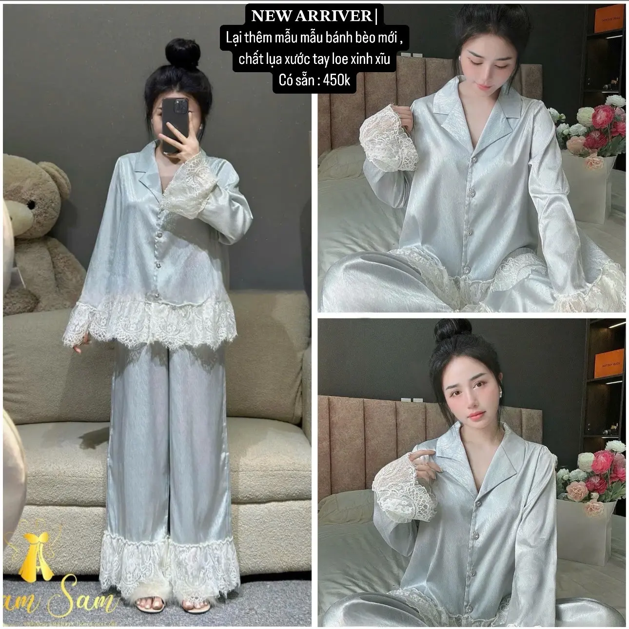 Đồ Bộ Mặc Nhà Nữ QC Tay Dài  Cao Cấp