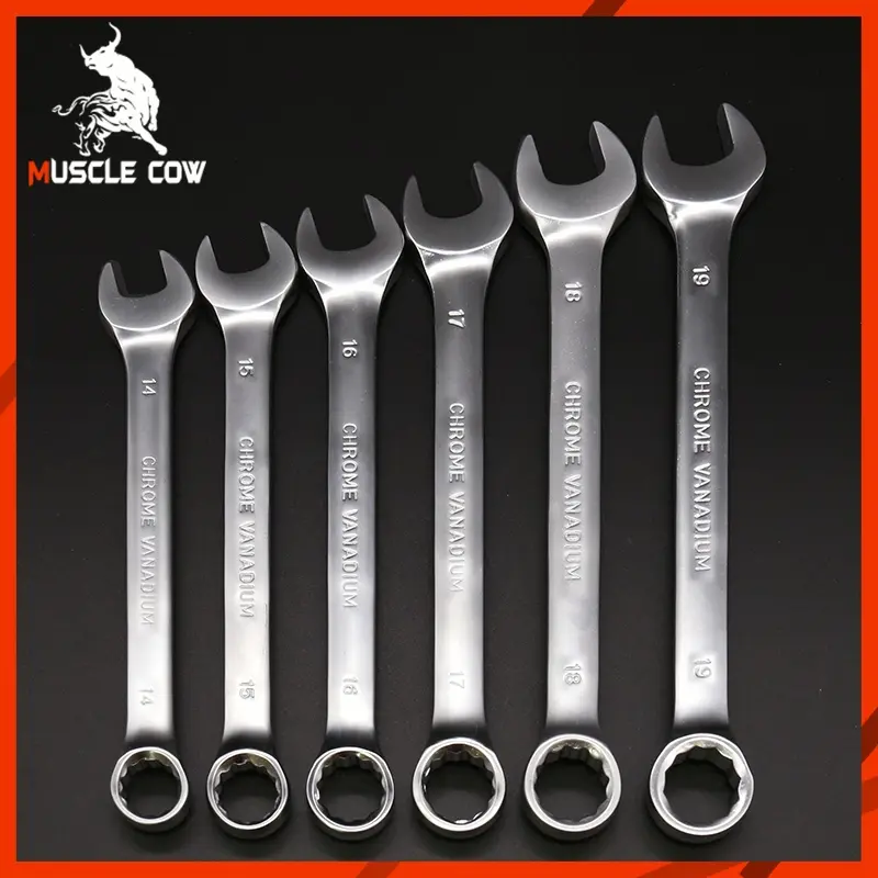 Muscle Cow ประแจแหวนข้างปากตาย ขนาด 8-21 มม. แหวนข้างปากตาย ประแจรวม ปากตายแหวนข้าง ประแจปากตายข้าง แหวนข้าง ปากตายแหวน จัดส่งฟรี กทม