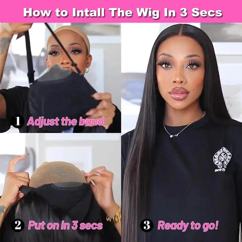 Product Introduction of Human Hair Wig 4x4 Lace Front Wigs Straight Glueless Wigs Brazilian Virgin Human Hair Natural Black Color For Black Women 24 Inch 8