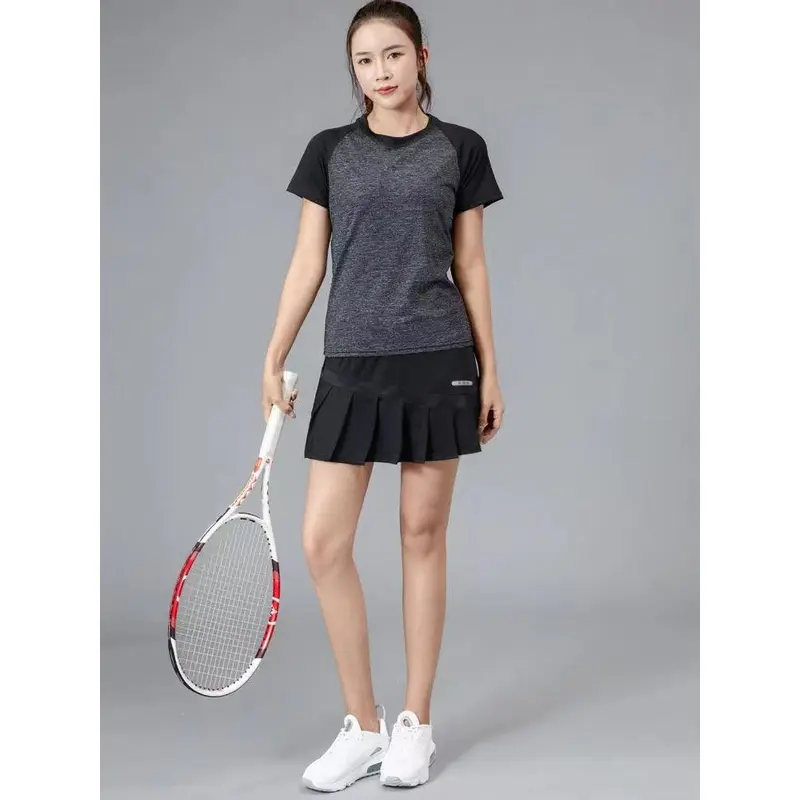 Váy Thể Thao Cho Nữ, Nhanh Khô, Thiết Kế Giả Hai Lớp, Thích Hợp Cho Cầu Lông Và Quần Tennis, Thể Dục Và Chạy Marathon, Váy Xếp Ly Dài Nửa người, Váy Mùa Hè 5