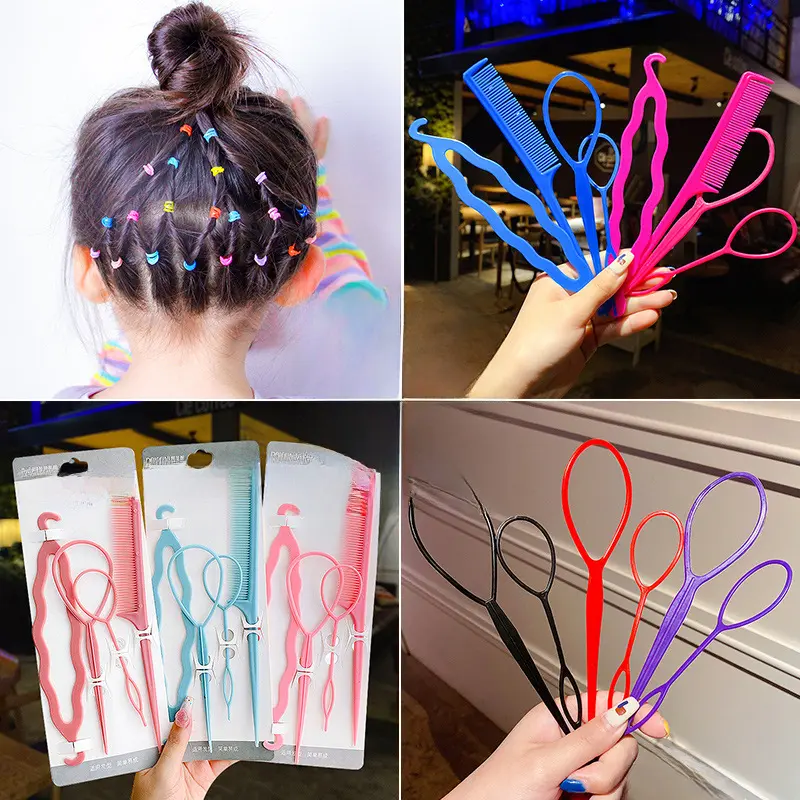 Dụng cụ tạo kiểu tóc cho trẻ em, Kim Bện Tóc Lười Biếng, Dụng cụ Bện Tóc cho Em Bé, Thiết Bị Xỏ khuyên Tóc, Phụ kiện tóc búi tóc, dành cho bé gái