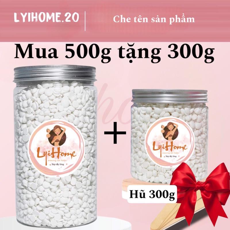 [ TẶNG 300g]Hũ 500gr sáp wax tẩy lông nóng sữa dừa tẩy wax lông sạch nách, tay, chân, ria mép bikini