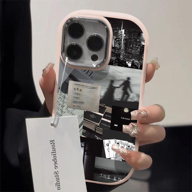 Cocok untuk casing ip11 kasus ponsel ip 7/8plus/12/13/14/15pro max softcase Kepribadian sederhana dengan kehidupan seni yang kreatif tahan air penutup pelindung hp silikon cover case 2