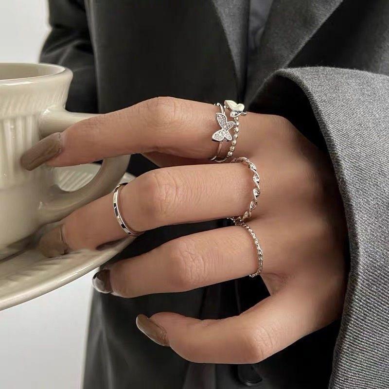 Nhẫn Bốn Mảnh Xoắn Hình Bướm, Tinh Tế Và Siêu Thanh Lịch, Dành Cho Nữ, Giá Cả Phải Chăng, Thiết Kế Độc Đáo Sang Trọng, Thời Trang, Cá Tính Duyên Dáng, Nhẫn Ngón Trỏ 2