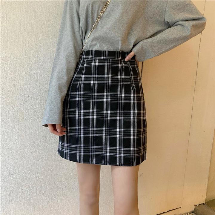 Product Introduction of Season Plaid Skirt Women's High Waist Trendy Women's Students' Skirt Package Hip Skirt 7