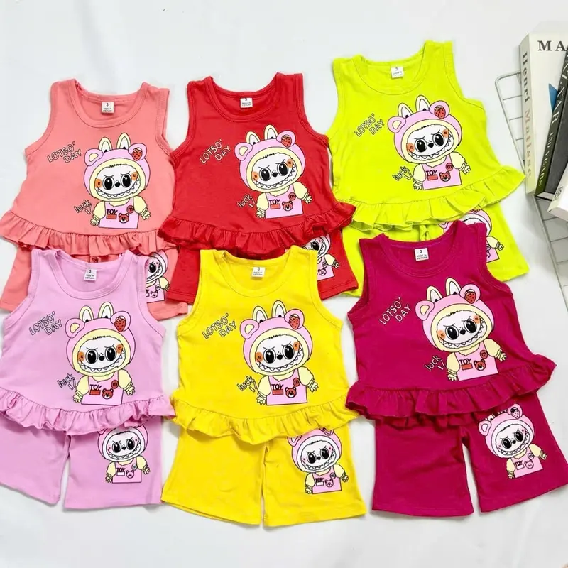 Bộ bé gái sát nách labubu và kurumi a3 combo3 bộ 109k miễn phí shop 0
