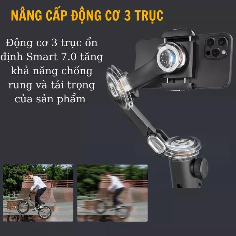 Product Introduction of AOCHUAN Gimbal Smart X Pro Gậy chống rung điện thoại tích hợp sạc dự phòng không dây, đèn led và pin dung lượng cao 3