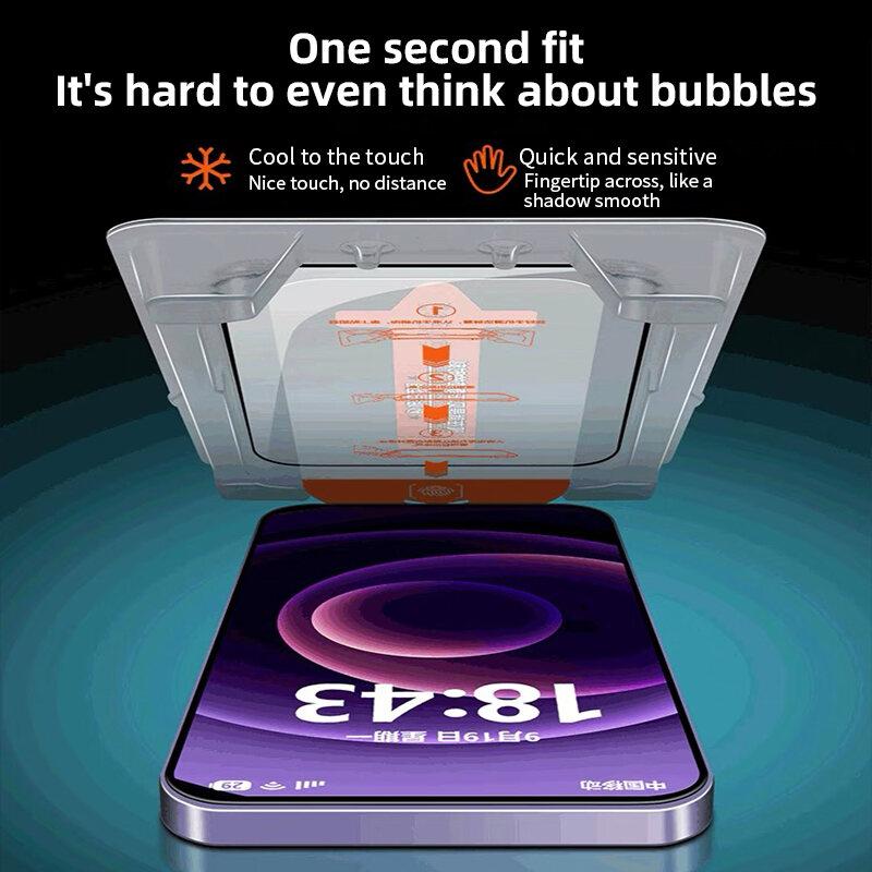 Product Introduction of [ Easy Install ] HD Clear Anti Blue Purple Light Privacy Tempered Glass For iPhone 16 15 14 Pro Max Plus13 12 11 X XS XSMax XR One-Click Dust Free Installation Screen Protector Alignment Mounting Cover 3