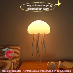 Lampu Malam Dekoratif Desktop Ubur-Uburr/Lampu Meja/ Lampu Kamar/ Lampu Malam/Dilengkapi Dengan Alas/Ubur Mengambang Warna-Warni Dengan Tentakel Yang Meniru Ubur-Ubur Dengan Berbagai Perubahan Warna/Lampu Malam Ubur-Ubur/ Kado Ultah Cewek
