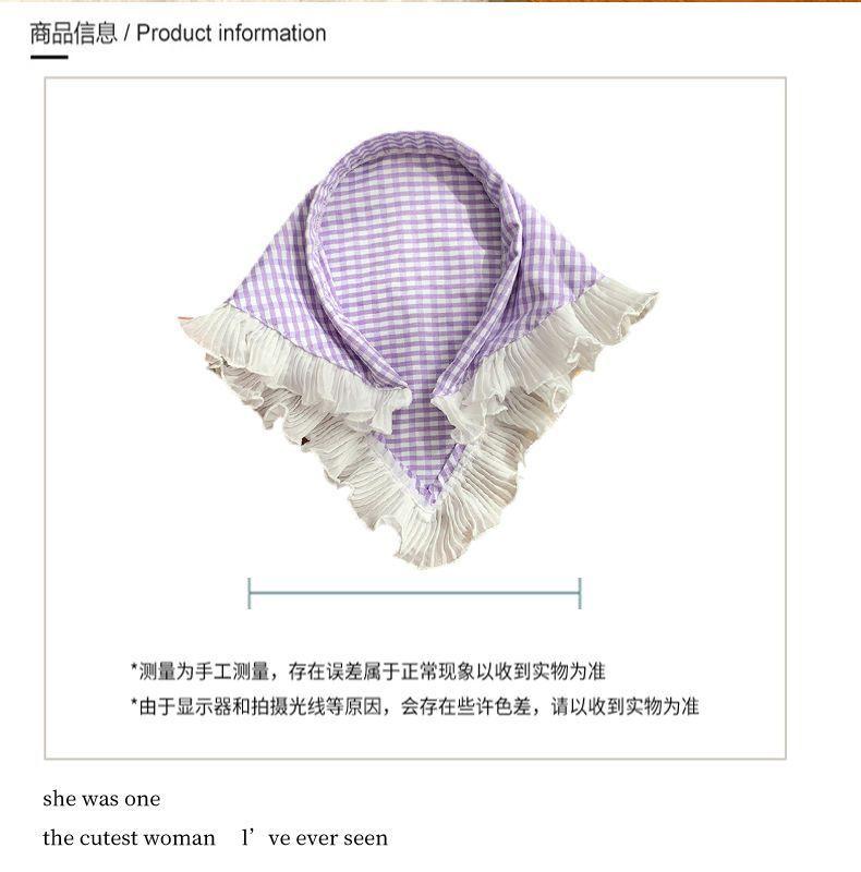Product Introduction of Băng Đô Kẻ Sọc, Dành Cho Trẻ Em, Không Trơn Trượt, Phong Cách Đồng Quê, Với Trang Trí Ren, Khăn Quàng Tam Giác, Thích Hợp Cho Bé Gái Và Bé, Kẹp Tóc Băng Đô 3