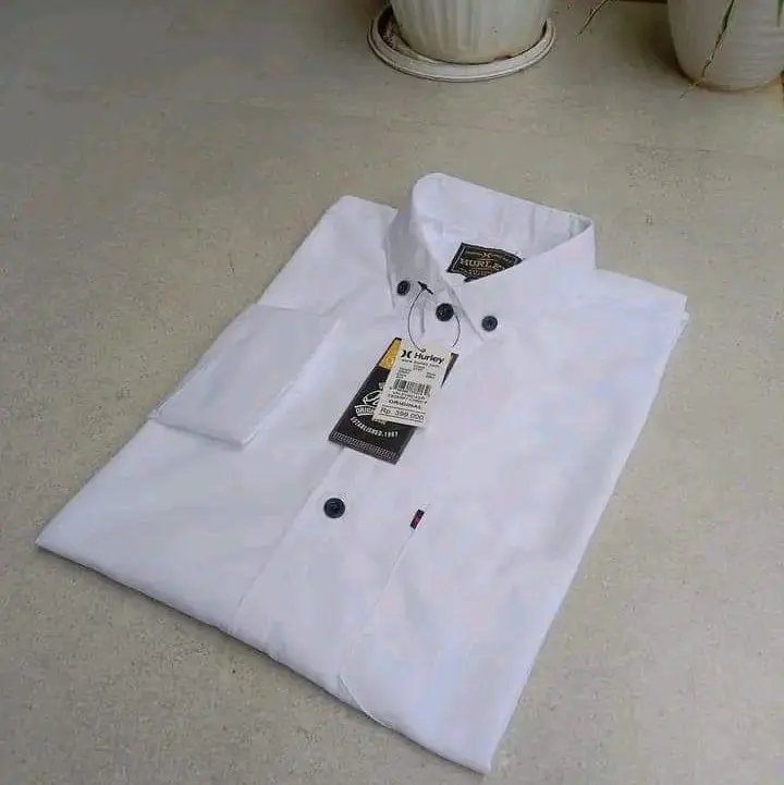 KEMEJA POLOS PRIA LENGAN PANJANG DISTRO HITAM Baju Formal Kancing Katun Kerah Santai Simple Standar 7