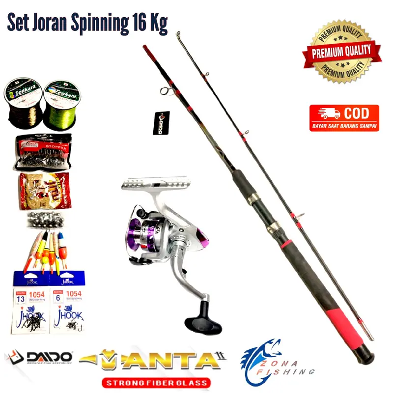 Set Pancing Joran Daido 6-16 kg American Style 120 135 150 165 Cm Fiber Solid 2