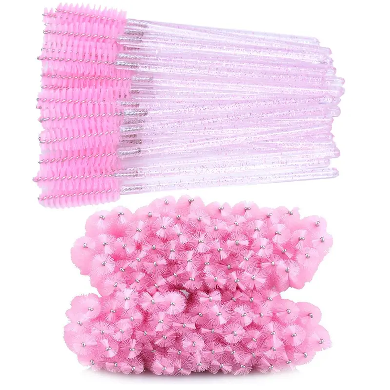 50pcs Disposable Eyelash & Eyebrow Brush, Glitter Design Eyelashes Brushes Comb, Makeup Brushes, Professional Makeup Tools For Women, Summer Makeup Gift, Valentine's Day Gift, Makeup Brushes 4