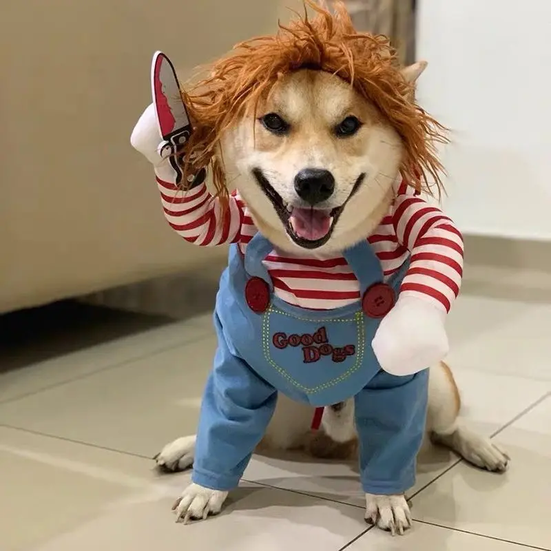 Quần Áo Cầm Dao Vui Nhộn Lễ Hội Chúa Thánh Thần Cho Thú Cưng, TikTok Bichon, Golden Retriever, Chó Mèo, Pomeranian, Shiba Inu, Corgi, Teddy, Với Giá Đỡ Dao, 20,25Món 4