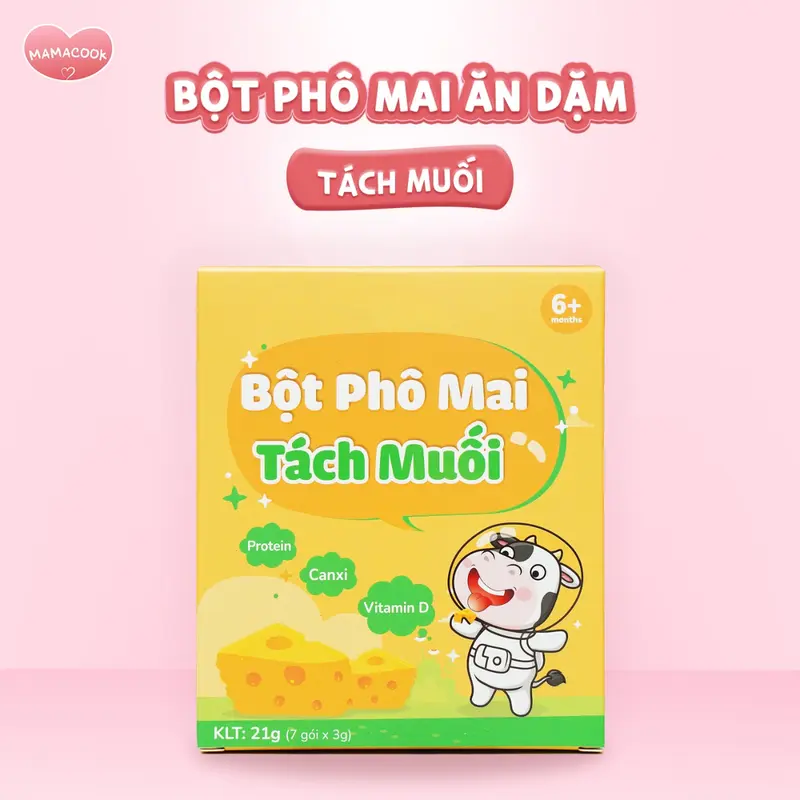 [ MUA 1 TẶNG 1] Hộp Bột Phô Mai Tách Muối Mamacook - Tiện lợi và dinh dưỡng - Hộp 7 gói x 3gr - Hỗn Hợp Gia Vị Nấu Ăn 1