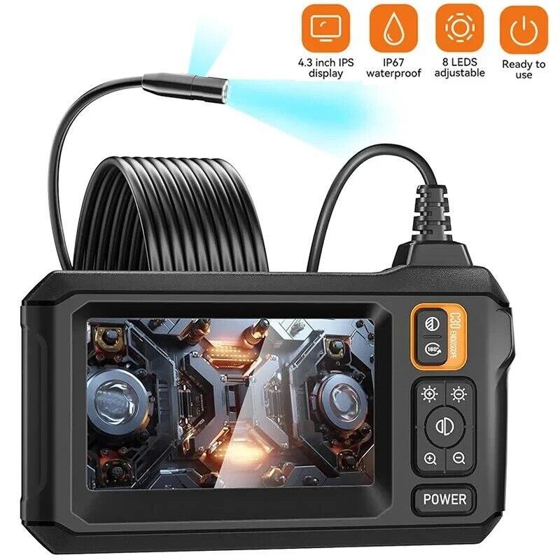 Camera nội soi công nghiệp, Ống kính 8mm, HD1080P, Màn hình IPS 4,3inch, 1080P, Thích hợp để kiểm tra ống, Phục Hồi ô tô, Chống thấm nước IP67, 8 đèn LED 1
