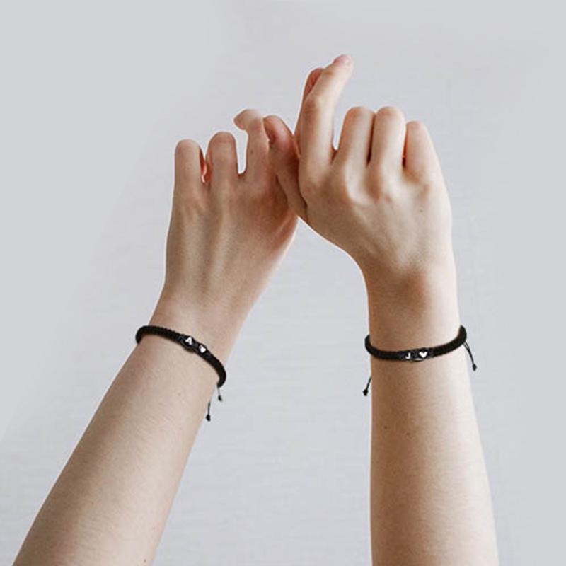 Gelang Tenun, Rekaan Hati Pic Hitam dan Putih, 26 Huruf, Mudah dan Serba guna, Gaya Ins, Sesuai untuk Pasangan Cinta, Tali Tangan, Ketibaan Baru Bracelets 1