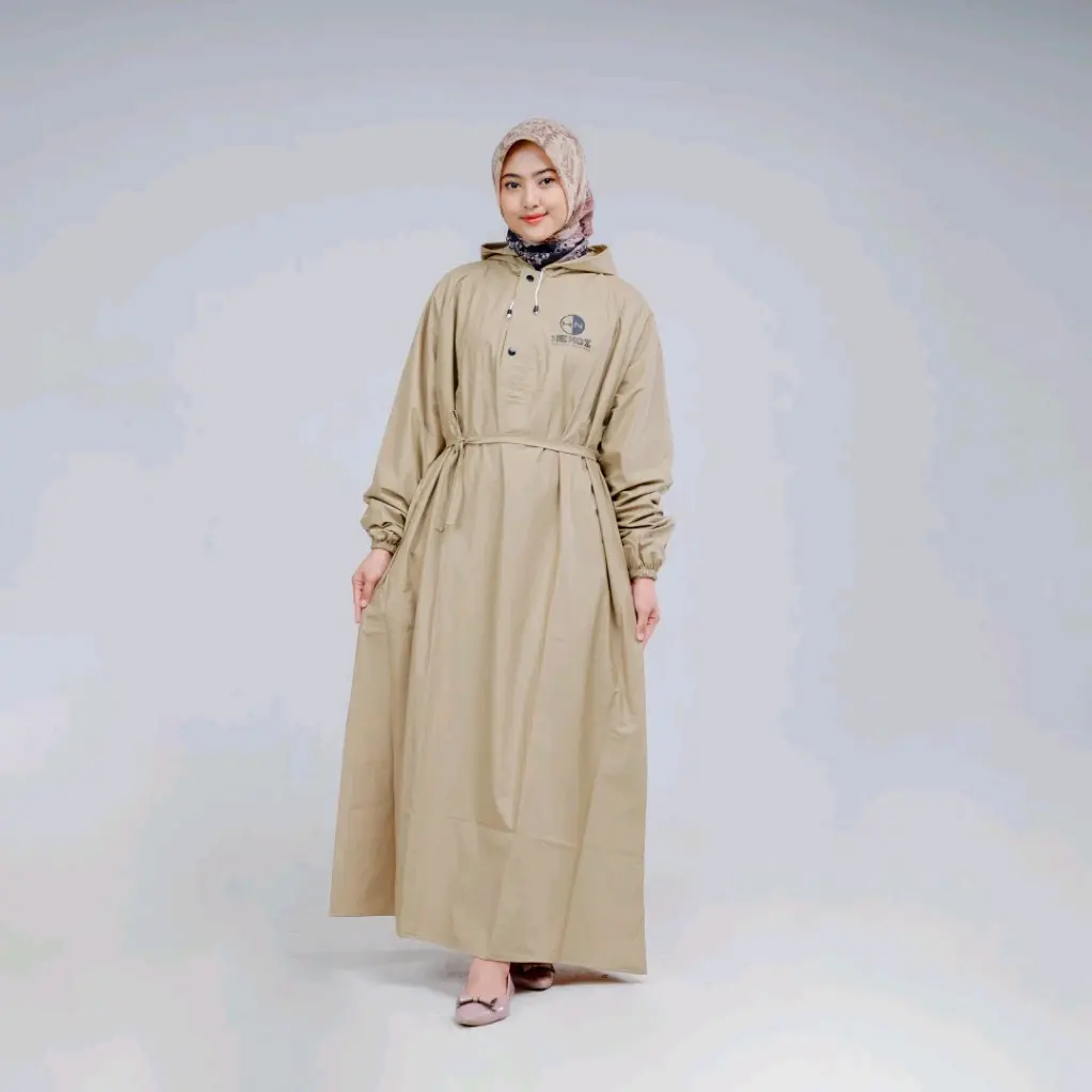 Jas Hujan Gamis Syar''i Wanita Anti Rembes Awet Syari