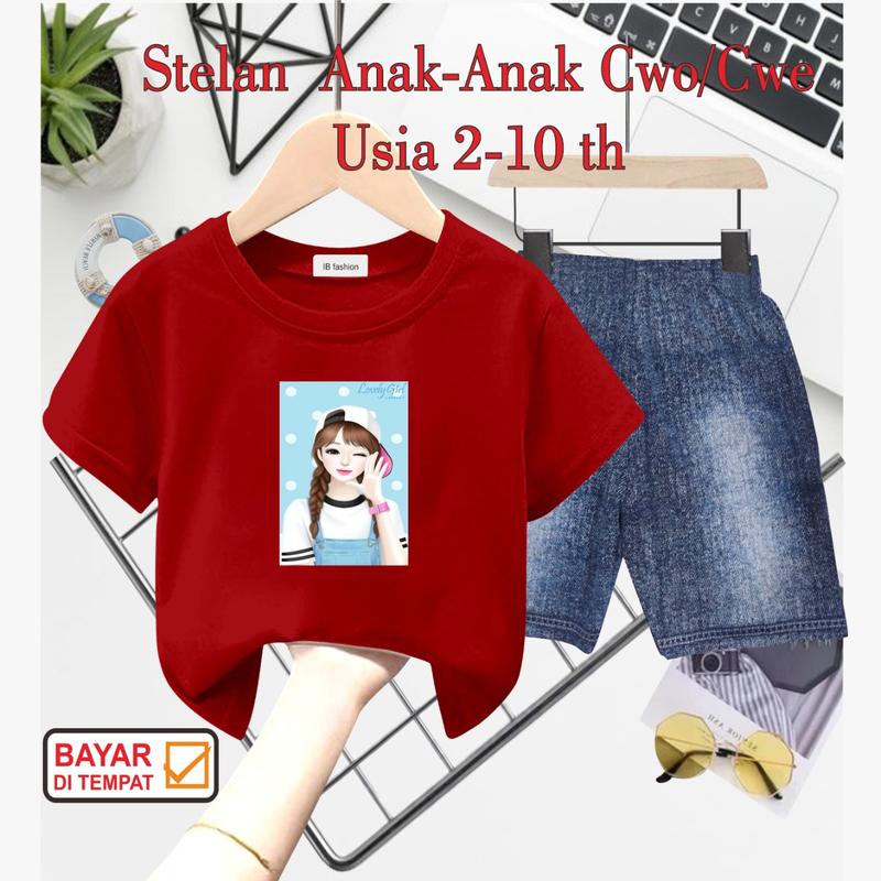 STELAN ANAK PEREMPUAN DIGITAL SABLON CEWEK TOPI 5
