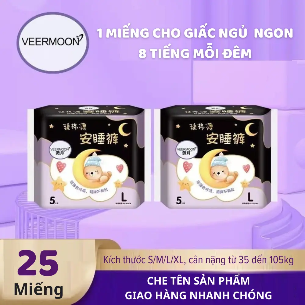 [Combo 25 miếng - Che tên SP] BVS dạng quần VEERMOON kháng khuẩn, trống tràn hiệu quả dùng cho bà mẹ sau sinh và chị em đến tháng