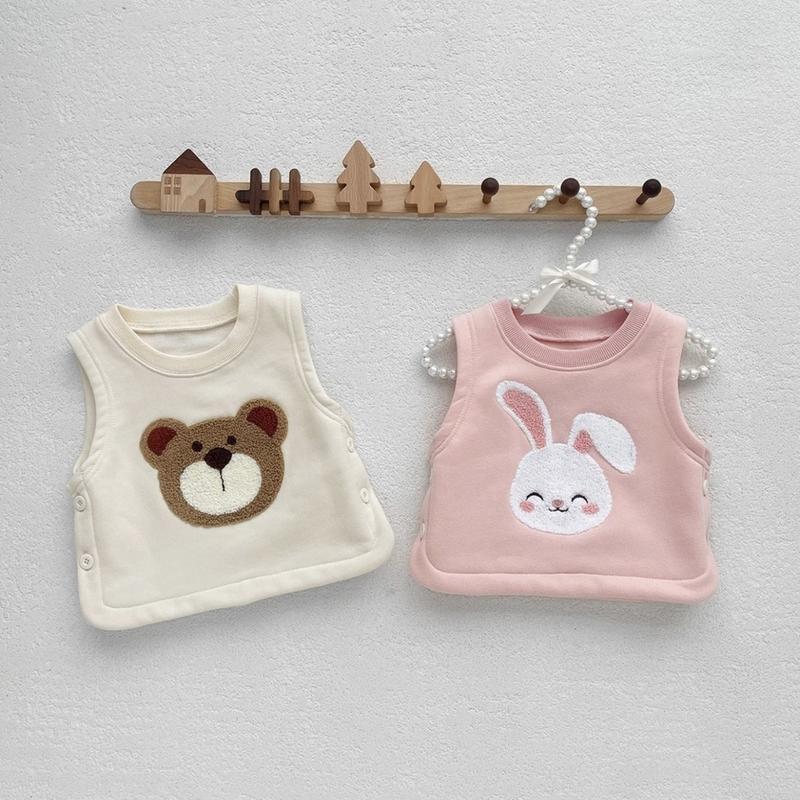 Áo Gile Hình Thỏ Gấu Cho Bé Trai Bé Gái Sơ Sinh Từ 0-12M. Chất Liệu Nỉ Bông Dày Dặn Không Xù aogile chobe