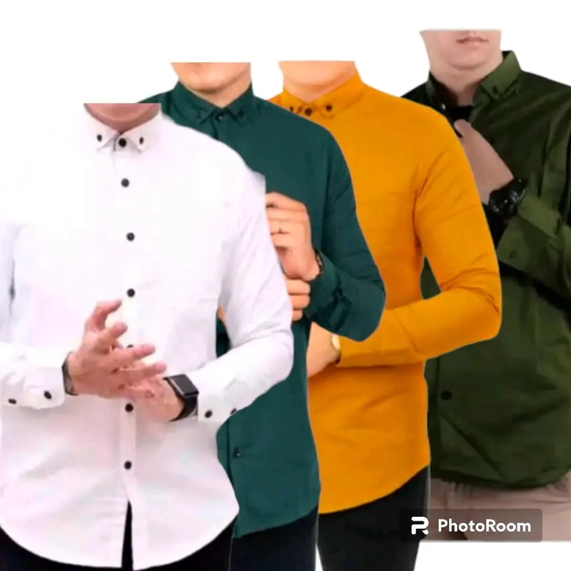 Kemeja Pria Polos Lengan Panjang (1 paket 4 pcs) 1