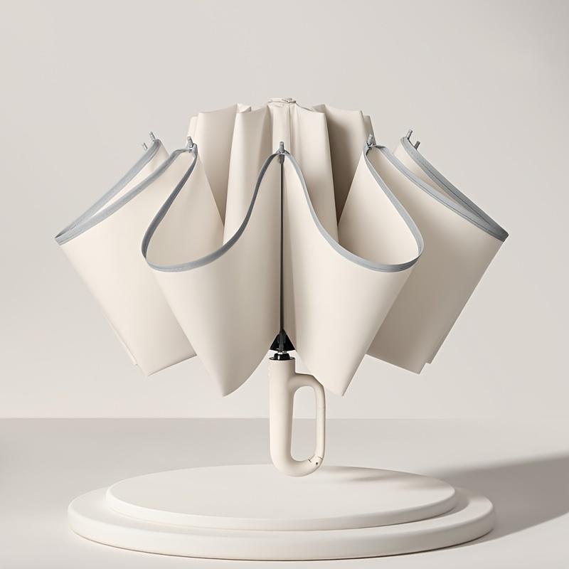 Ô ngược với vòng móc khóa Cầm Tay và mạnh mẽ Chống Gió Ô Gấp Tự Động Dễ Dàng Gấp Thích Hợp Đi Du Lịch Chống Mưa Và Nắng Ô Xe Hơi Cho Phụ Nữ Và Nam Giới