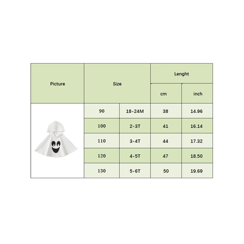 Product Introduction of Toddler Baby Halloween Costume Kids Smiley Print Hooded Poncho Cloak Cape Role-playing Cosplay Clothes 0