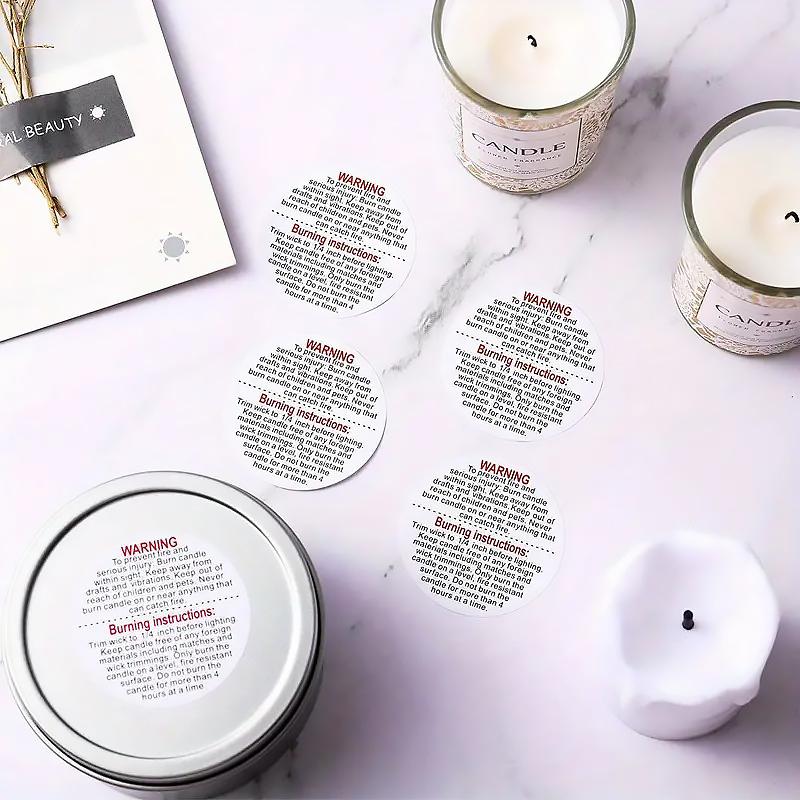 Product Introduction of 500PCS 1.5 Inch Happiness Stickers Black and White Warning Labels Circular Warning Stickers Adhesive Labels Home Decor 24
