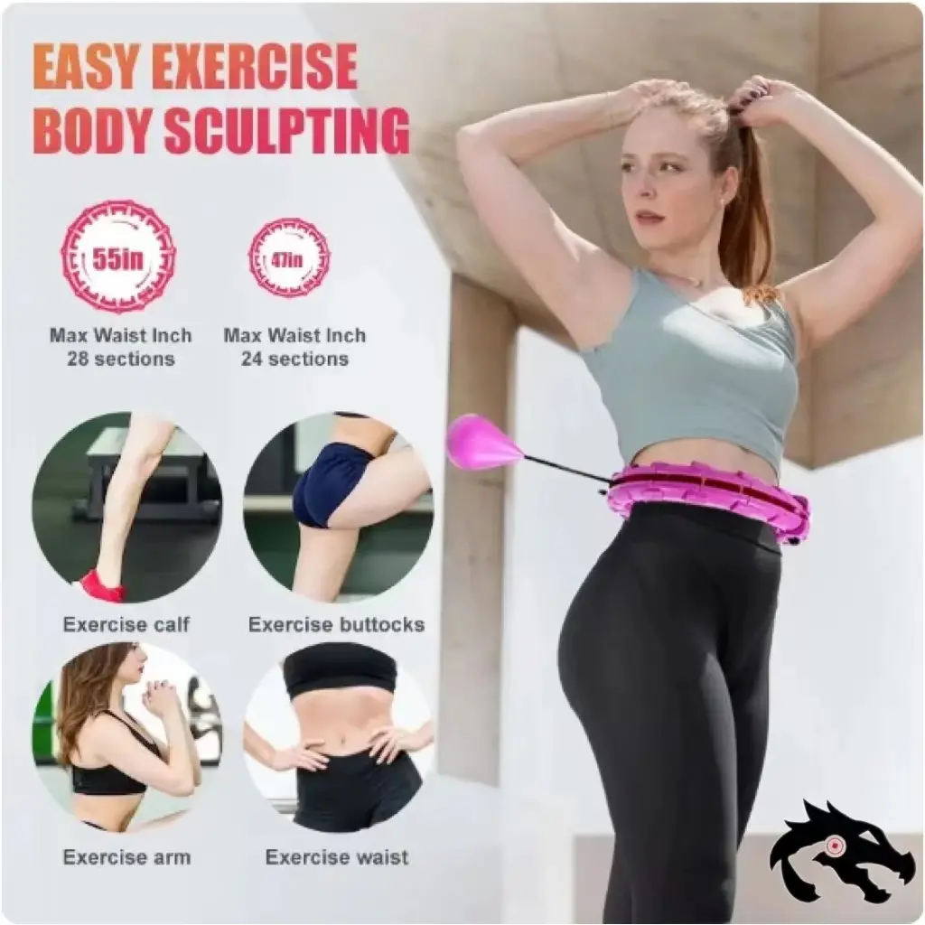 Vòng Tập Luyện Eo, Vòng Thể Thao, Để Tập Yoga Và Thể Dục Tại Nhà, Thông Minh Và Có Thể Điều Chỉnh, Dụng Cụ Tập Bụng, Giúp Đổ Mồ Hôi Bụng