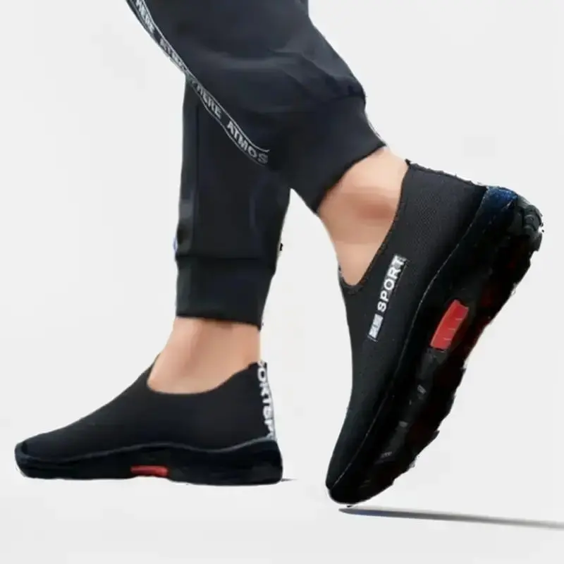 SABA Slip On Skull Black White Sepatu Sneakers Casual Pria