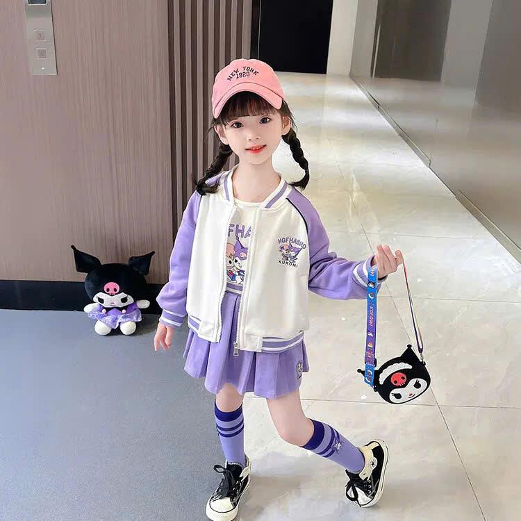  Set chân váy bé gái gồm 3 chi tiết   áo khoác ngoài áo thun trong và chân váy  cho bé 4 tuổi trở lên từ 14 đến 50kg chất nỉ bông dày dặn 