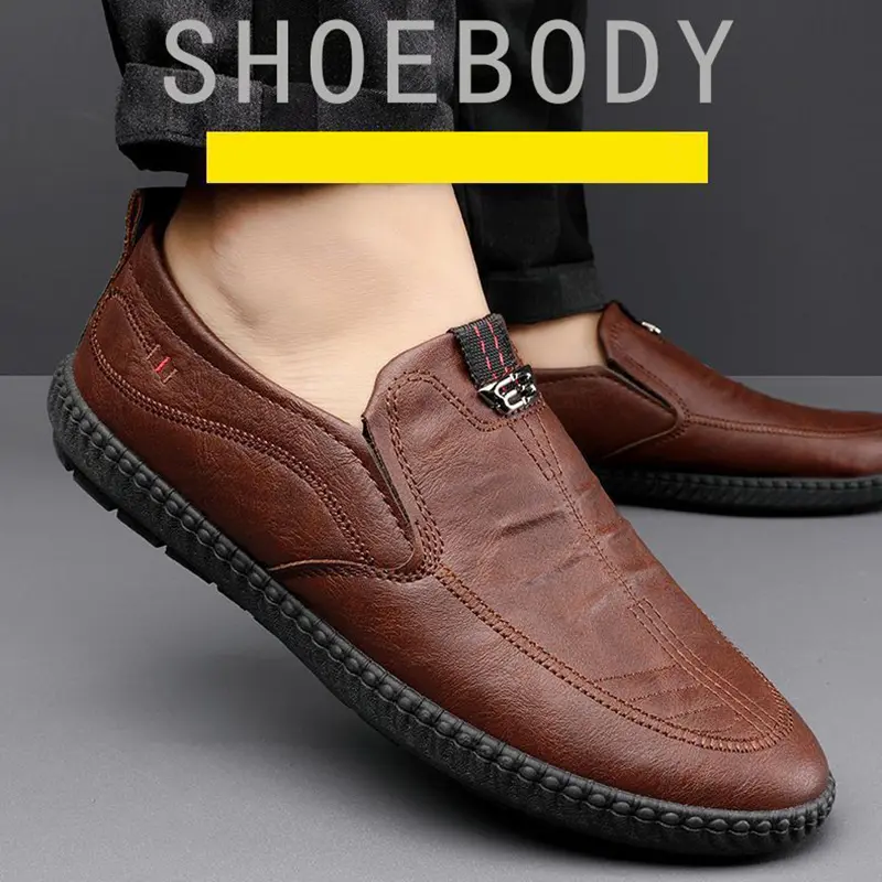 Techdoo Sepatu Pantofel Formal Pria Sepatu Slop Kulit Cowok Casual Shoes Men Kerja MC446 2