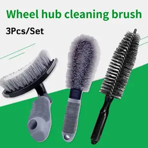 3PCS/SET Sikat Velg Pembersih Sikat Pelak Mobil Portable Car Wheel Brush untuk Detailing Profesional