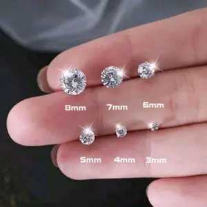 Anting Diamond Monel,Anting stainless Steel,Anting Pria Dan Wanita - Hitam, 3ml