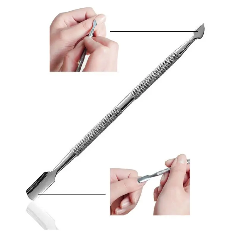 Alat Pendorong Kulit Kutikula Nail Pembersih Kuku Kutikula Pusher Manicure Cuticle Pusher Stainless Steel 2
