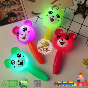 Mainan bayi Rubber Stick boneka lucu Karet Menyala warna warni lucu Silikon | Mainan Sensorik tummy time