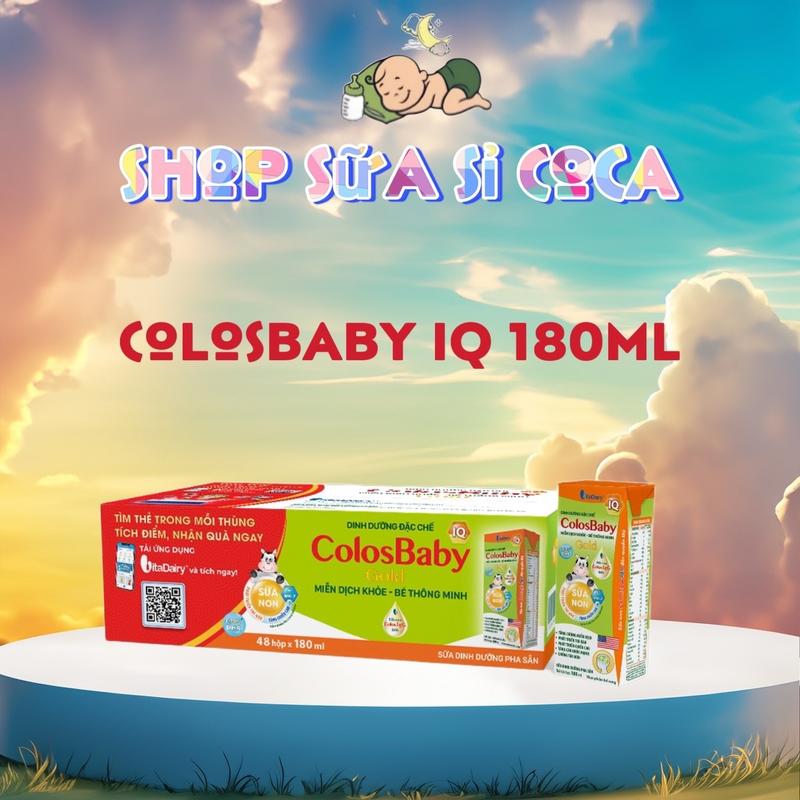 Vitadairy Sữa pha sẵn IQ Colosbaby IQ 180ml thùng 48 hộp cho bé date mới colos  baby