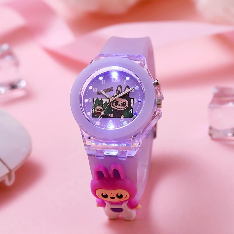 Product Introduction of NEW  Children‘s Watches Cartoon Doll LED Luminous Colorful Watch Analog Kids Watch Boys Girls Birthday Festival Toys Gifts 5