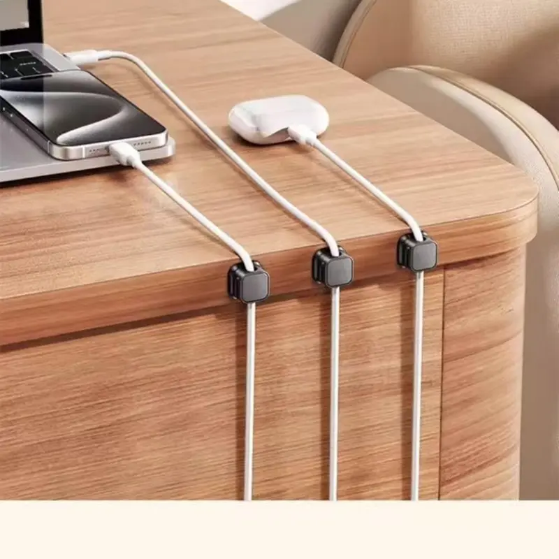 Cable Management Holder, 6 Counts Magnetic Cable Organizer, Cable Management Clip, Desk Organizer for Home Office, Desk Accessories 7