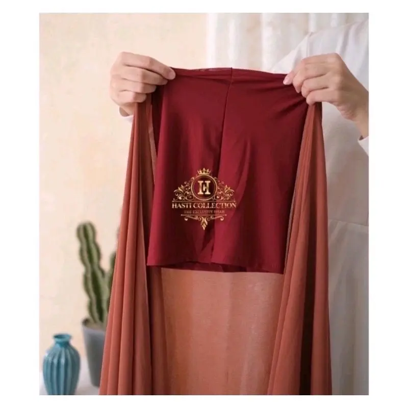 (100k Get 3) Hijab segi empat instan inner 2 layer 120x120 ceruty babydoll Kerudung Segitiga - HASTI 2
