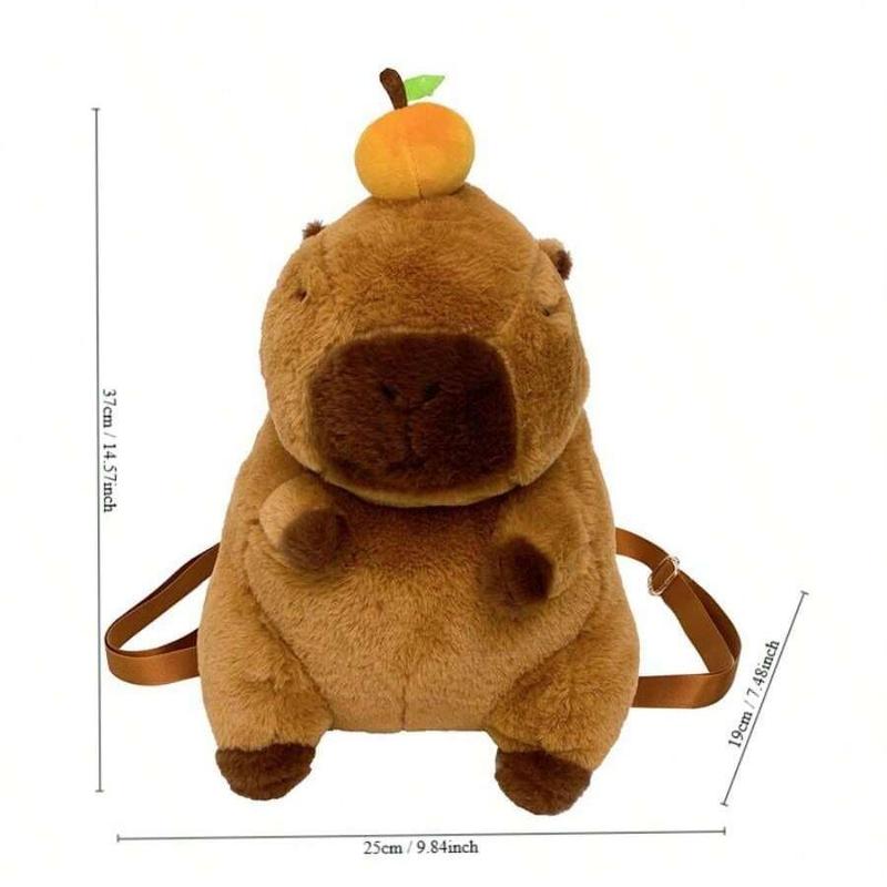 Capybara Design Plush Backpack, Cute Animal Design Stuffed Toy Backpack, Kawaii Plushies for Women & Men, Ideal Birthday Gifts 1